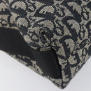 Christian Dior Trotter Canvas Shoulder Bag Black Silver Auth 199429-14
