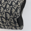 Christian Dior Trotter Canvas Shoulder Bag Black Silver Auth 199429-15