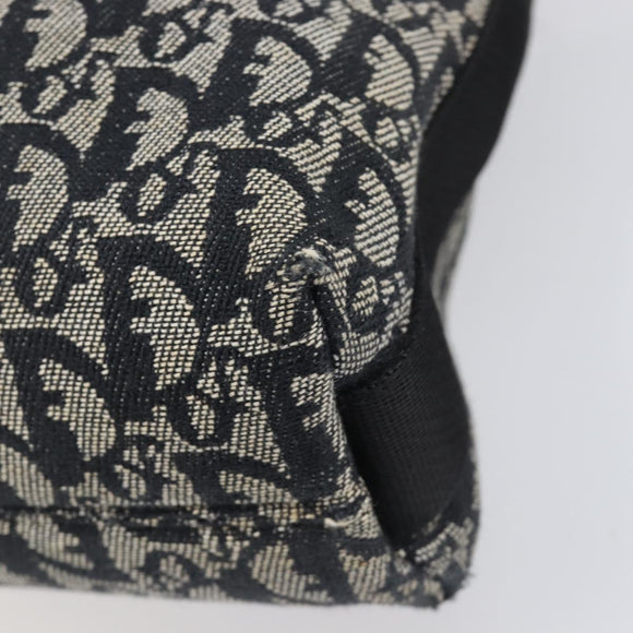 Christian Dior Trotter Canvas Shoulder Bag Black Silver Auth 199429