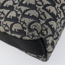 Christian Dior Trotter Canvas Shoulder Bag Black Silver Auth 199429-16