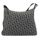 Christian Dior Trotter Canvas Shoulder Bag Black Silver Auth 199429-13