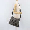 Christian Dior Trotter Canvas Shoulder Bag Black Silver Auth 199429-23