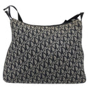 Christian Dior Trotter Canvas Shoulder Bag Black Silver Auth 199429-2