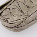 Miu Miu Matelasse Hand Bag Leather 2way Beige Gold Auth 199433V-17