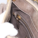 Miu Miu Matelasse Hand Bag Leather 2way Beige Gold Auth 199433V-24