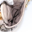 Miu Miu Matelasse Hand Bag Leather 2way Beige Gold Auth 199433V-26