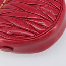 Miu Miu Matelasse Hand Bag Leather Red Gold Auth 199435V-11