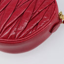Miu Miu Matelasse Hand Bag Leather Red Gold Auth 199435V-12