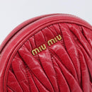 Miu Miu Matelasse Hand Bag Leather Red Gold Auth 199435V-14