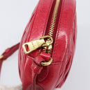 Miu Miu Matelasse Hand Bag Leather Red Gold Auth 199435V-15