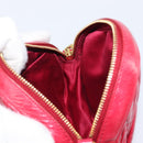 Miu Miu Matelasse Hand Bag Leather Red Gold Auth 199435V-18