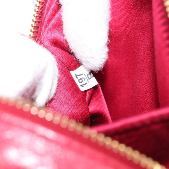 Miu Miu Matelasse Hand Bag Leather Red Gold Auth 199435V