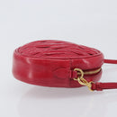 Miu Miu Matelasse Hand Bag Leather Red Gold Auth 199435V-4