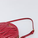 Miu Miu Matelasse Hand Bag Leather Red Gold Auth 199435V-8