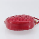Miu Miu Matelasse Hand Bag Leather Red Gold Auth 199435V-9