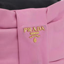 PRADA Ribbon Shoulder Bag Leather Black Pink Auth 199439V-21