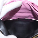 PRADA Ribbon Shoulder Bag Leather Black Pink Auth 199439V-26