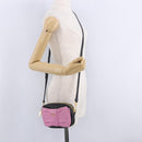 PRADA Ribbon Shoulder Bag Leather Black Pink Auth 199439V-27