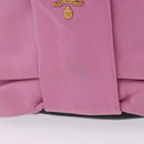 PRADA Ribbon Shoulder Bag Leather Black Pink Auth 199439V-2