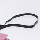 PRADA Ribbon Shoulder Bag Leather Black Pink Auth 199439V-14