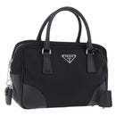 PRADA Hand Bag Nylon Black Silver Auth 199441V-1