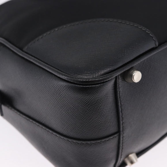 PRADA Hand Bag Nylon Black Silver Auth 199441V