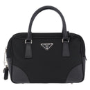 PRADA Hand Bag Nylon Black Silver Auth 199441V-13