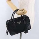 PRADA Hand Bag Nylon Black Silver Auth 199441V-27