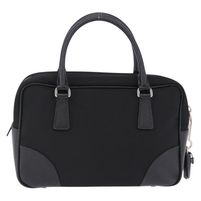 PRADA Hand Bag Nylon Black Silver Auth 199441V - 0