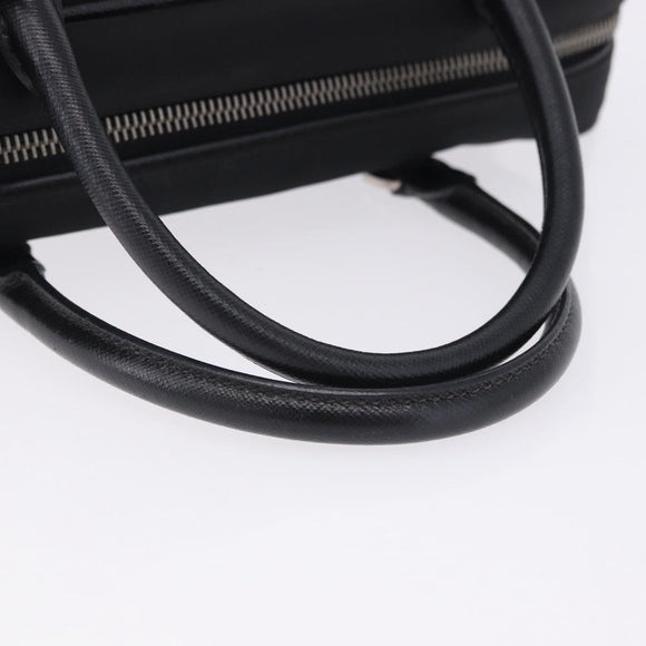 PRADA Hand Bag Nylon Black Silver Auth 199441V