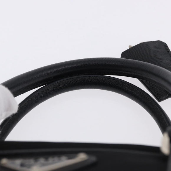 PRADA Hand Bag Nylon Black Silver Auth 199441V