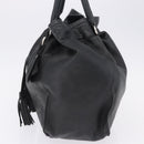 PRADA Tote Bag Leather Black Silver Auth 199442V-3