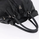 PRADA Tote Bag Leather Black Silver Auth 199442V-6