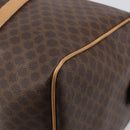 CELINE Macadam Canvas Boston Bag PVC Leather Brown Gold Auth 199445-11