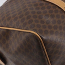CELINE Macadam Canvas Boston Bag PVC Leather Brown Gold Auth 199445-12