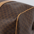 CELINE Macadam Canvas Boston Bag PVC Leather Brown Gold Auth 199445-13
