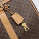 CELINE Macadam Canvas Boston Bag PVC Leather Brown Gold Auth 199445-16