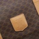 CELINE Macadam Canvas Boston Bag PVC Leather Brown Gold Auth 199445-17