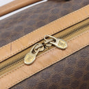 CELINE Macadam Canvas Boston Bag PVC Leather Brown Gold Auth 199445-18