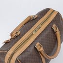 CELINE Macadam Canvas Boston Bag PVC Leather Brown Gold Auth 199445-7
