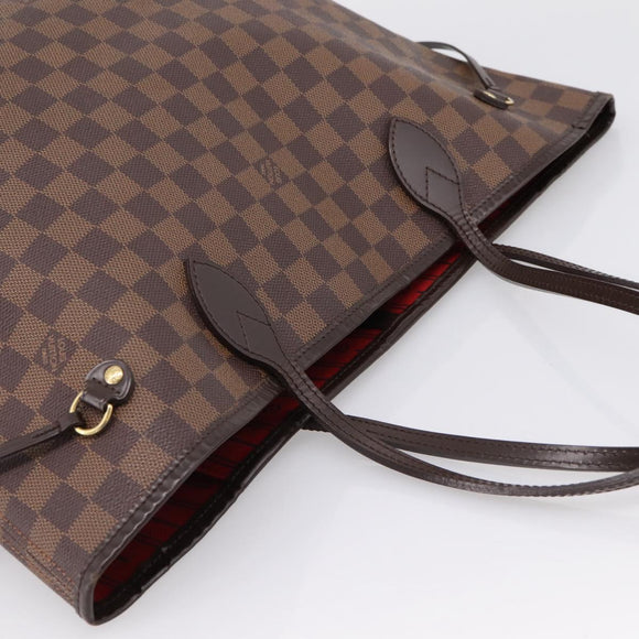 LOUIS VUITTON Damier Ebene Neverfull MM Tote Bag N51105 LV Auth 199447