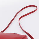 SAINT LAURENT Baby Duffel Hand Bag Leather 2way Red Gold Auth 199452V-15