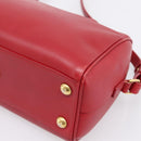 SAINT LAURENT Baby Duffel Hand Bag Leather 2way Red Gold Auth 199452V-9