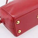 SAINT LAURENT Baby Duffel Hand Bag Leather 2way Red Gold Auth 199452V-16
