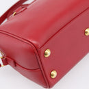 SAINT LAURENT Baby Duffel Hand Bag Leather 2way Red Gold Auth 199452V-18