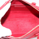 SAINT LAURENT Baby Duffel Hand Bag Leather 2way Red Gold Auth 199452V-10