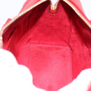 SAINT LAURENT Baby Duffel Hand Bag Leather 2way Red Gold Auth 199452V-21