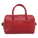 SAINT LAURENT Baby Duffel Hand Bag Leather 2way Red Gold Auth 199452V-13