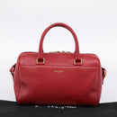 SAINT LAURENT Baby Duffel Hand Bag Leather 2way Red Gold Auth 199452V-12