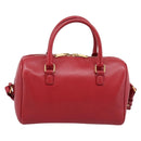 SAINT LAURENT Baby Duffel Hand Bag Leather 2way Red Gold Auth 199452V-2